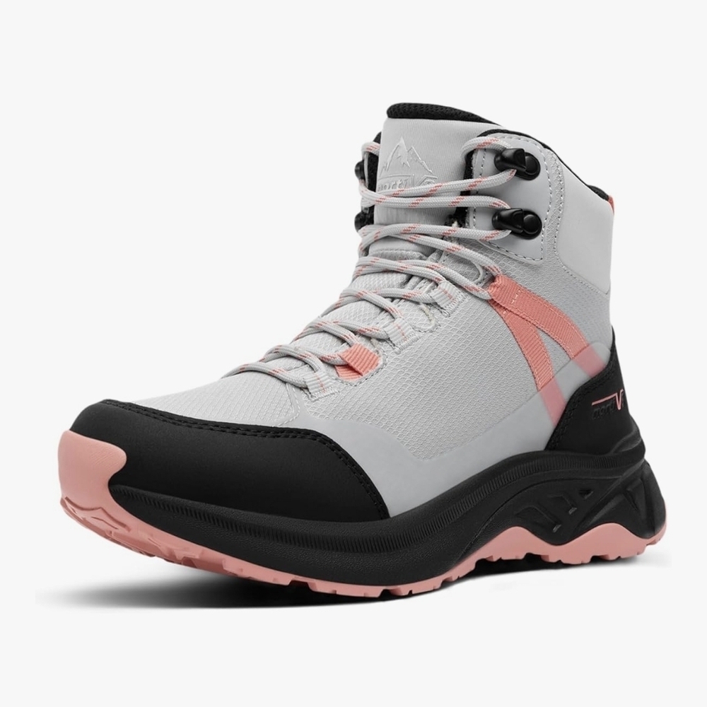 Women's Hiking Boots - Gray, Black and Pink, Sz 9.5